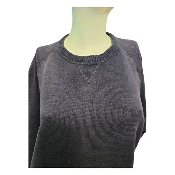 Eddie Bauer Navy Blue Cotton Sweater Size Large - Picture 4 of 8